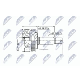 Jungčių komplektas, kardaninis velenas NTY NPZ-HY-547
