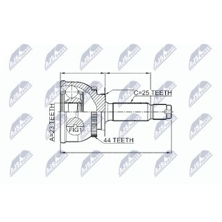 Jungčių komplektas, kardaninis velenas NTY NPZ-HY-549