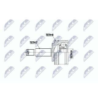 Jungčių komplektas, kardaninis velenas NTY NPZ-HY-552