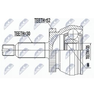 Jungčių komplektas, kardaninis velenas NTY NPZ-HY-554