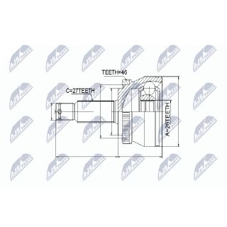 Jungčių komplektas, kardaninis velenas NTY NPZ-KA-307