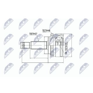 Jungčių komplektas, kardaninis velenas NTY NPZ-KA-308