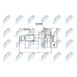 Jungčių komplektas, kardaninis velenas NTY NPZ-KA-326