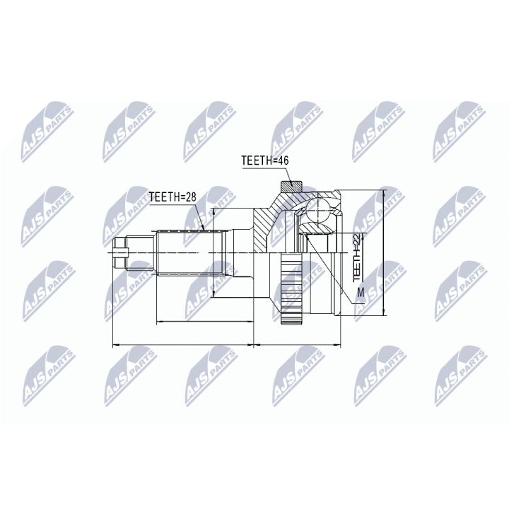 Jungčių komplektas, kardaninis velenas NTY NPZ-KA-346