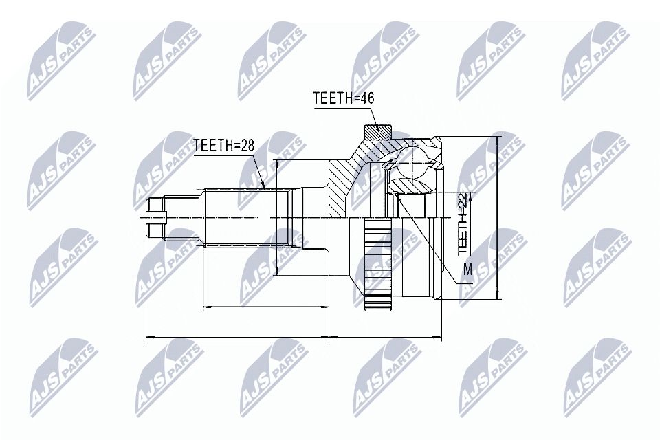 Jungčių komplektas, kardaninis velenas NTY NPZ-KA-346