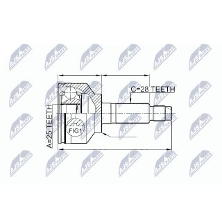 Jungčių komplektas, kardaninis velenas NTY NPZ-KA-349