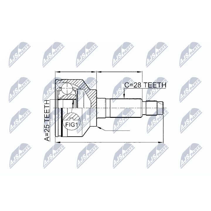 Jungčių komplektas, kardaninis velenas NTY NPZ-KA-349