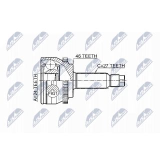 Jungčių komplektas, kardaninis velenas NTY NPZ-KA-359