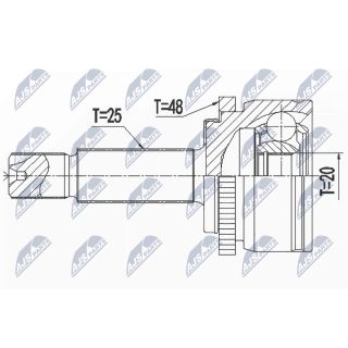 Jungčių komplektas, kardaninis velenas NTY NPZ-KA-367