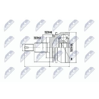 Jungčių komplektas, kardaninis velenas NTY NPZ-LR-006