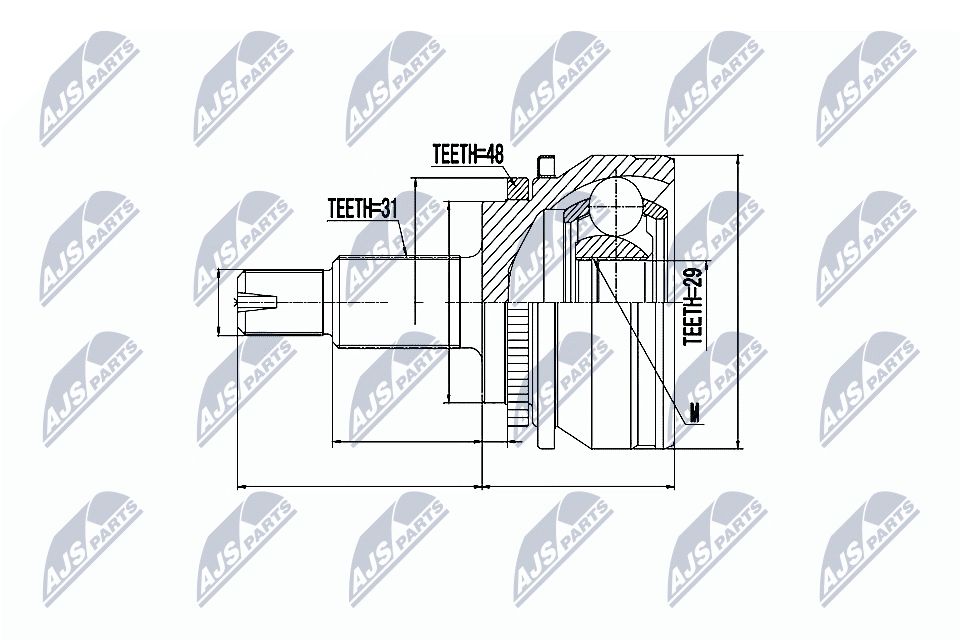 Jungčių komplektas, kardaninis velenas NTY NPZ-LR-006