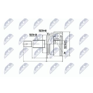 Jungčių komplektas, kardaninis velenas NTY NPZ-LR-008