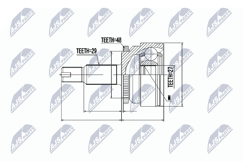 Jungčių komplektas, kardaninis velenas NTY NPZ-LR-008