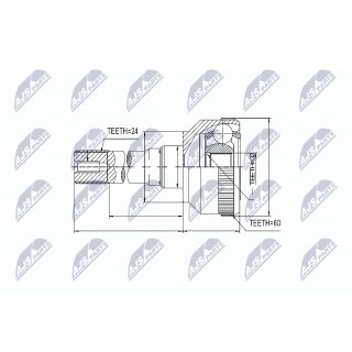 Jungčių komplektas, kardaninis velenas NTY NPZ-LR-012