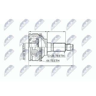 Jungčių komplektas, kardaninis velenas NTY NPZ-MZ-002