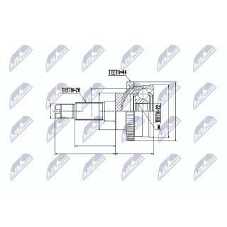 Jungčių komplektas, kardaninis velenas NTY NPZ-MZ-011