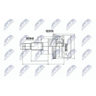 Jungčių komplektas, kardaninis velenas NTY NPZ-MZ-016