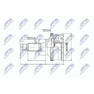 Jungčių komplektas, kardaninis velenas NTY NPZ-MZ-018