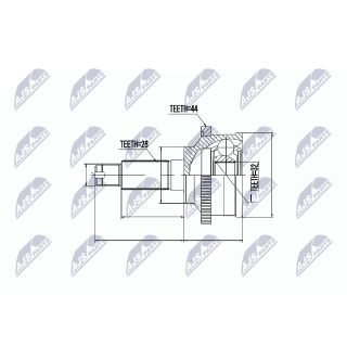 Jungčių komplektas, kardaninis velenas NTY NPZ-MZ-022