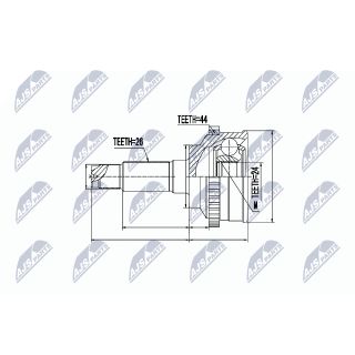 Jungčių komplektas, kardaninis velenas NTY NPZ-MZ-025