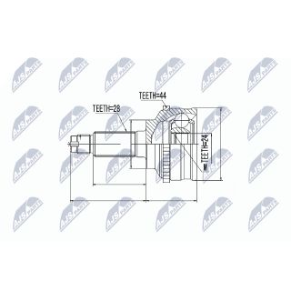 Jungčių komplektas, kardaninis velenas NTY NPZ-MZ-028