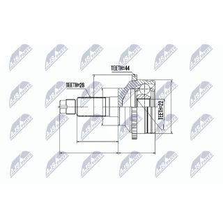 Jungčių komplektas, kardaninis velenas NTY NPZ-MZ-031