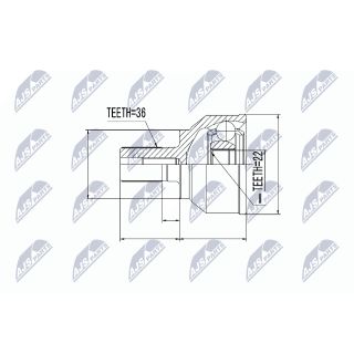 Jungčių komplektas, kardaninis velenas NTY NPZ-MZ-043