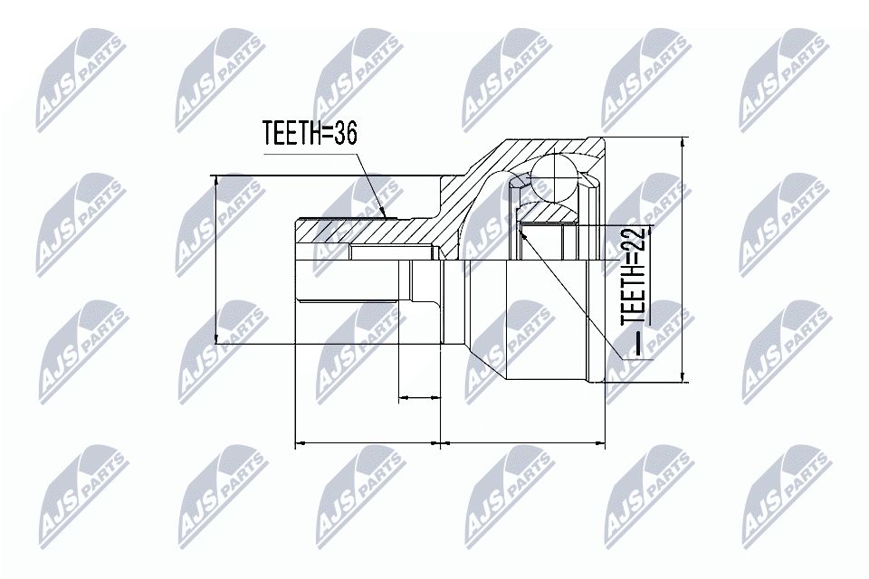 Jungčių komplektas, kardaninis velenas NTY NPZ-MZ-043