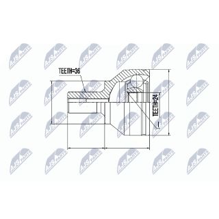 Jungčių komplektas, kardaninis velenas NTY NPZ-MZ-044