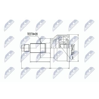 Jungčių komplektas, kardaninis velenas NTY NPZ-MZ-045