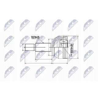 Jungčių komplektas, kardaninis velenas NTY NPZ-MZ-060