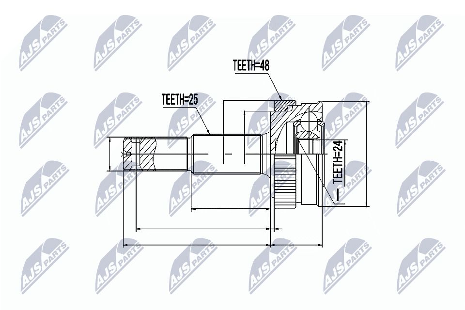 Jungčių komplektas, kardaninis velenas NTY NPZ-NS-047
