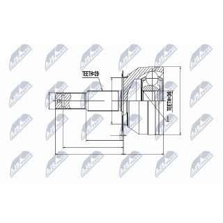 Jungčių komplektas, kardaninis velenas NTY NPZ-NS-066