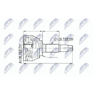 Jungčių komplektas, kardaninis velenas NTY NPZ-NS-078