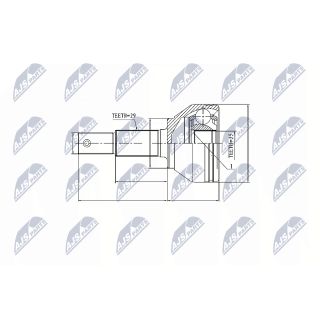 Jungčių komplektas, kardaninis velenas NTY NPZ-NS-084