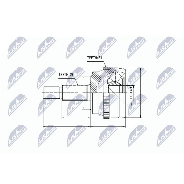 Jungčių komplektas, kardaninis velenas NTY NPZ-RE-013