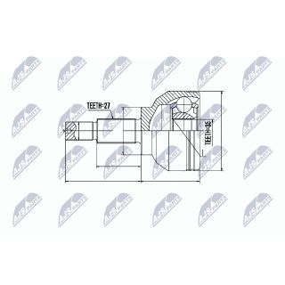 Jungčių komplektas, kardaninis velenas NTY NPZ-RE-019