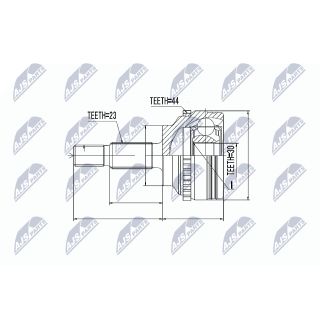 Jungčių komplektas, kardaninis velenas NTY NPZ-RE-020