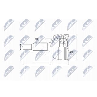 Jungčių komplektas, kardaninis velenas NTY NPZ-RE-032