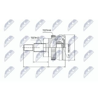 Jungčių komplektas, kardaninis velenas NTY NPZ-RE-033