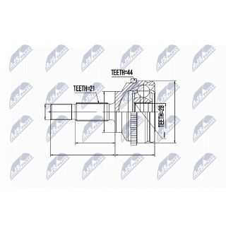 Jungčių komplektas, kardaninis velenas NTY NPZ-RE-043