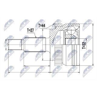 Jungčių komplektas, kardaninis velenas NTY NPZ-RE-047