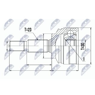 Jungčių komplektas, kardaninis velenas NTY NPZ-RE-053