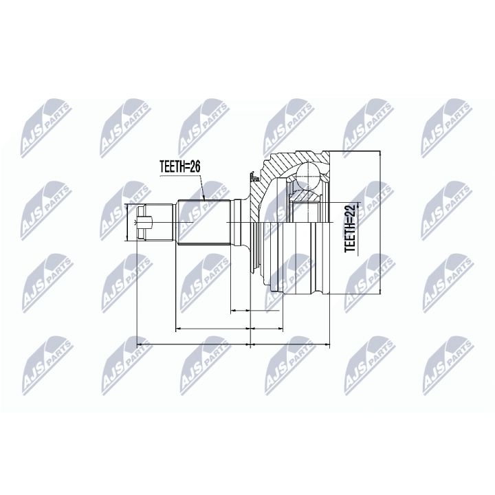 Jungčių komplektas, kardaninis velenas NTY NPZ-RV-003