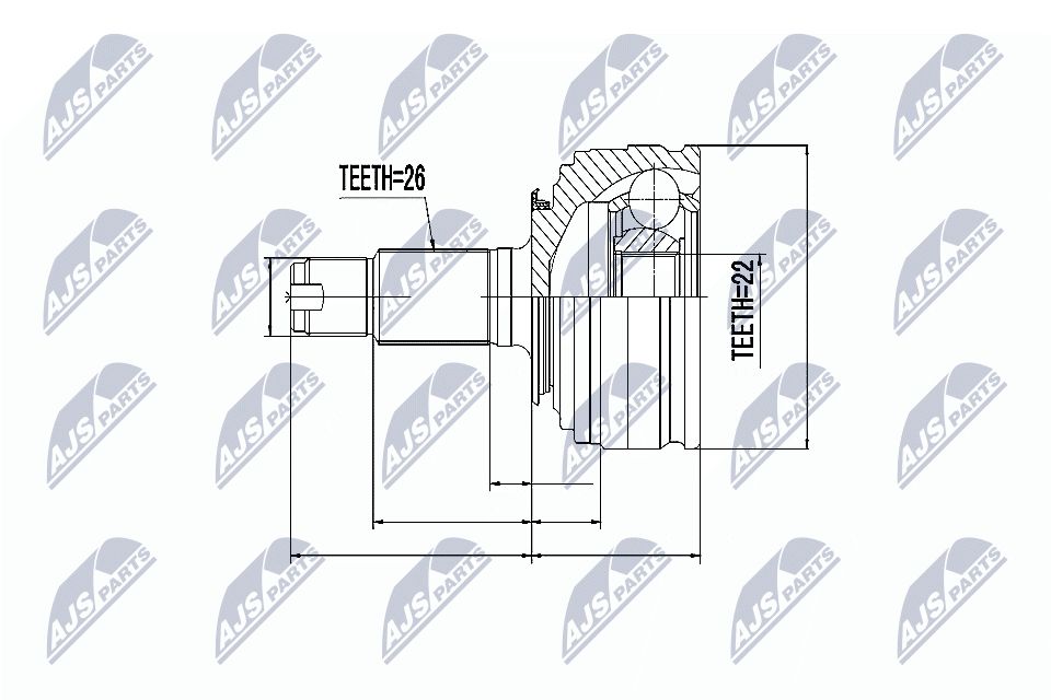 Jungčių komplektas, kardaninis velenas NTY NPZ-RV-003