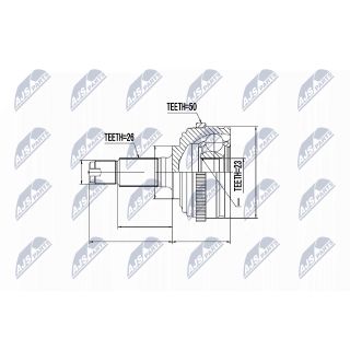 Jungčių komplektas, kardaninis velenas NTY NPZ-RV-004