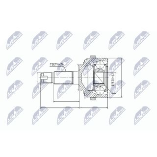 Jungčių komplektas, kardaninis velenas NTY NPZ-RV-008
