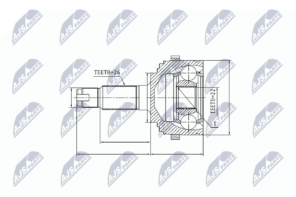 Jungčių komplektas, kardaninis velenas NTY NPZ-RV-008