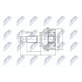 Jungčių komplektas, kardaninis velenas NTY NPZ-RV-009