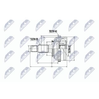 Jungčių komplektas, kardaninis velenas NTY NPZ-RV-010